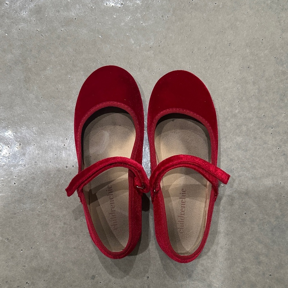 ChildrenChic Red Velvet Mary Jane Flats size 31 - Picture 4 of 7
